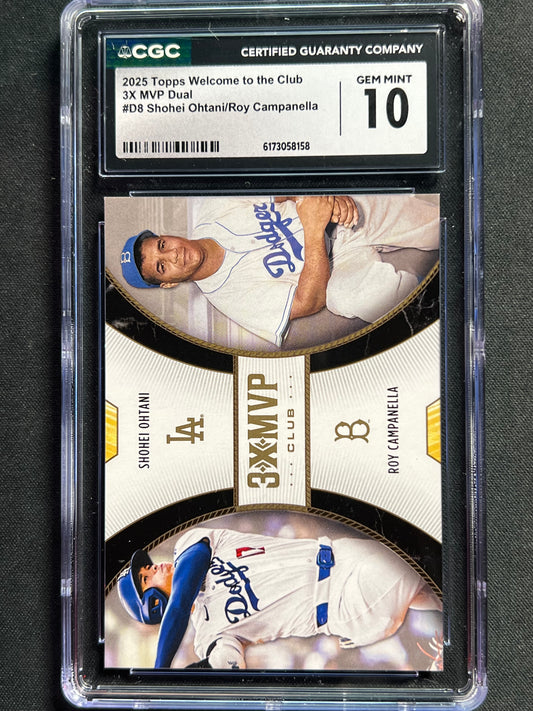2025 Topps Welcome to the Club Shohei Ohtani, Roy Campanella #D8 CGC GEM MINT 10