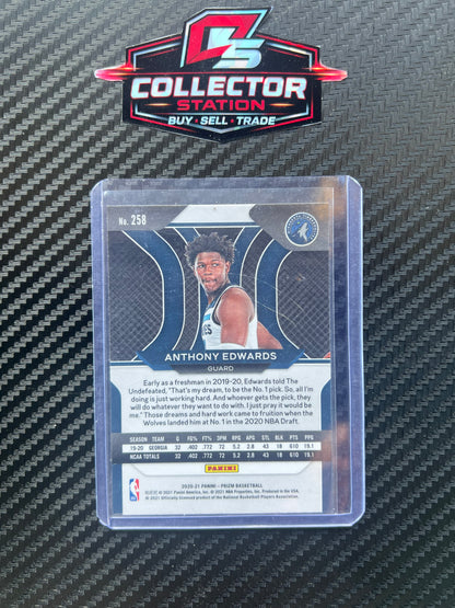 2020-21 Panini Prizm Anthony Edwards Rookie Timberwolves #258