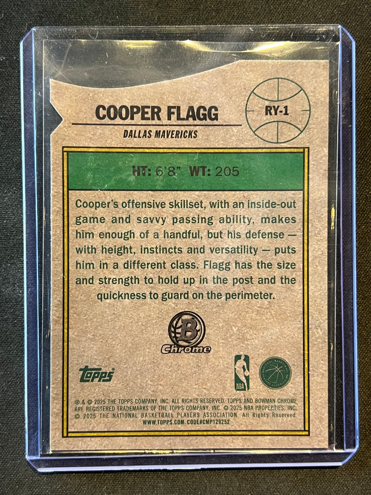 2025-26 Bowman - Rookie of the Year Favorites Cooper Flagg #RY-1 (RC)