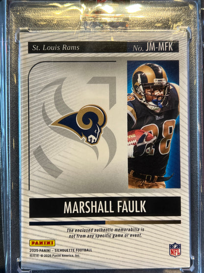 2025 Panini Silhouette Marshall Faulk /25 Jumbo Memorabilia 2-Color #JM-MFK