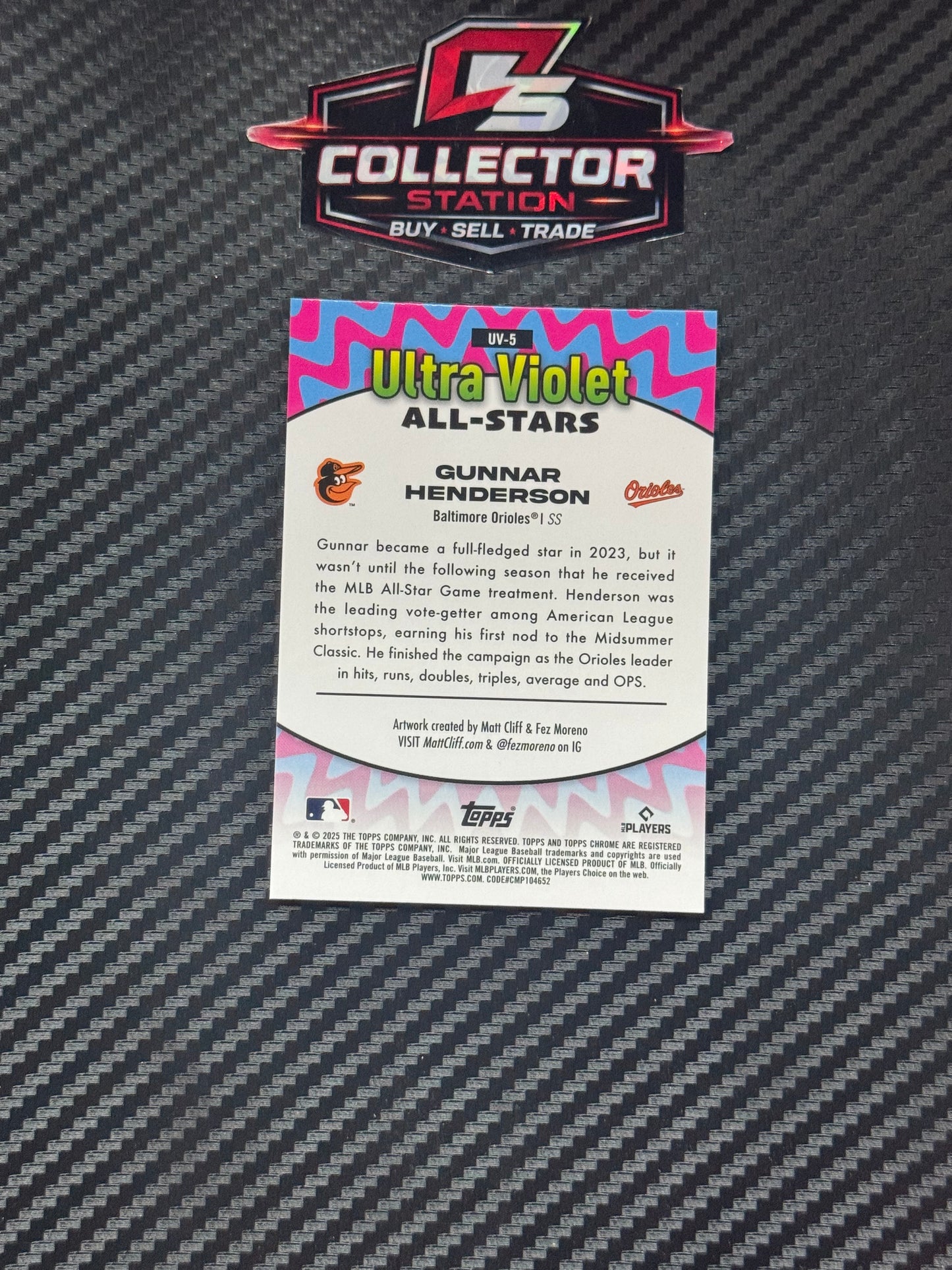 2025 Topps Chrome Gunnar Henderson Ultra Violet All-Stars SSP #UV-5 Orioles