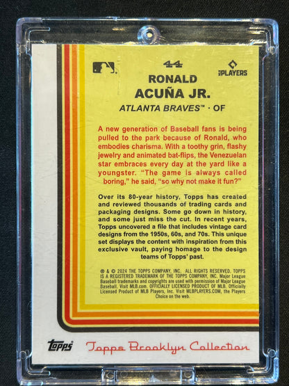 2024 Topps Brooklyn Collection Chartreuse Ronald Acuna Jr 92/99 #44 Braves