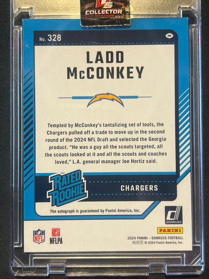 2024 Panini Donruss Ladd McConkey #328 Rated Rookie Auto /199