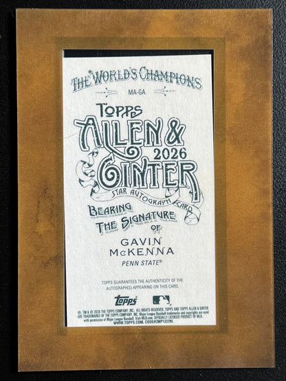 2026 Topps Allen & Ginter Gavin McKenna #MA-GA Framed Mini Autograph