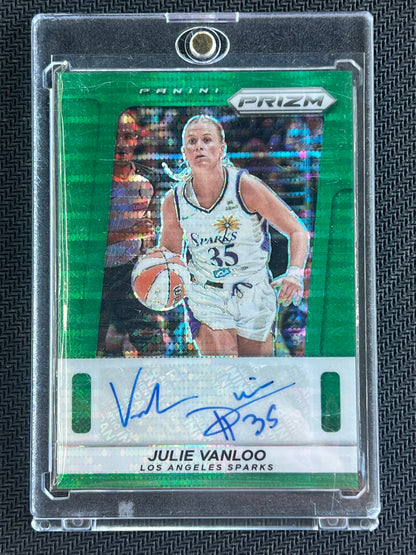 2025 Prizm WNBA Throwback Signatures Green Pulsar 01/25 Julie Vanloo Auto FIRST ON PRINT