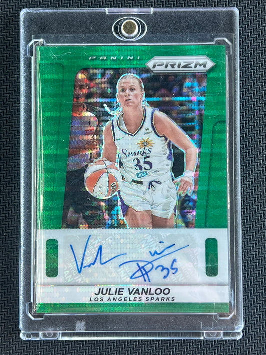 2025 Prizm WNBA Throwback Signatures Green Pulsar 01/25 Julie Vanloo Auto FIRST ON PRINT
