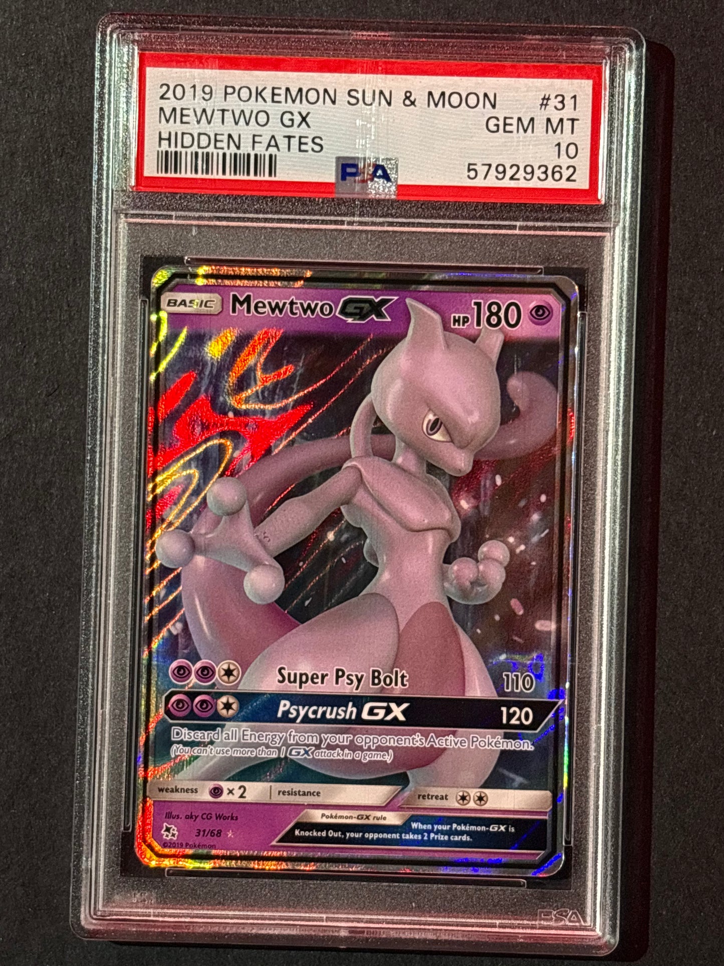 Mewtwo GX - Hidden Fates (HIF) PSA 10