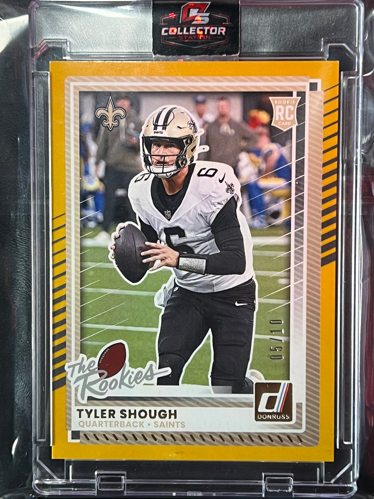 2025 Donruss Tyler Shough The Rookies Gold 05/10 #DRH-54 RC Saints