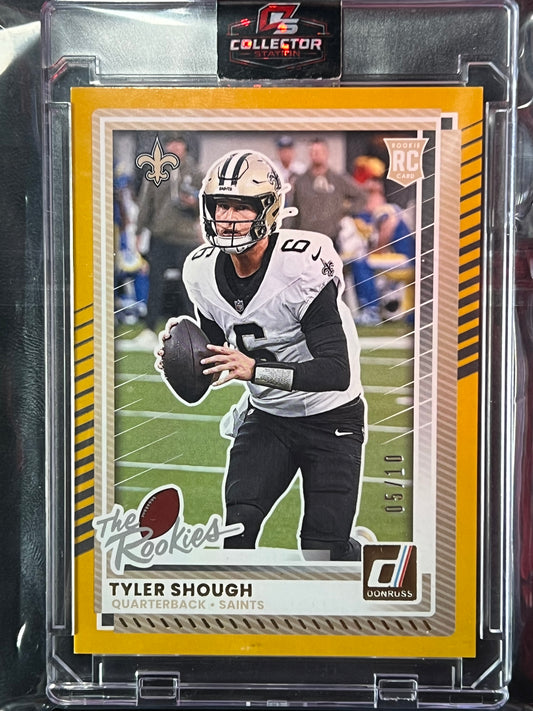 2025 Donruss Tyler Shough The Rookies Gold 05/10 #DRH-54 RC Saints