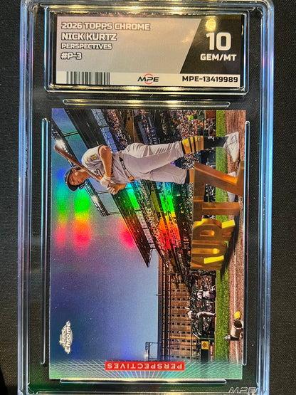 2026 Topps Chrome Baseball - Nick Kurtz Perspectives #P-3 Athletics MPE 10 Gem