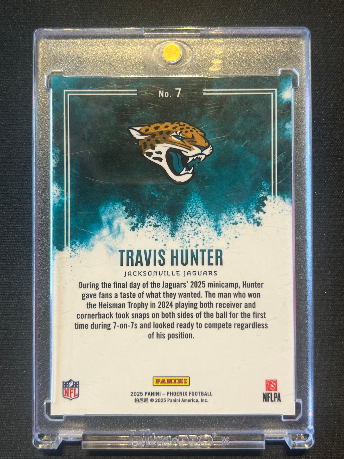 2025 Panini Phoenix Travis Hunter Color Blast RC Rookie SSP #7 Jaguars