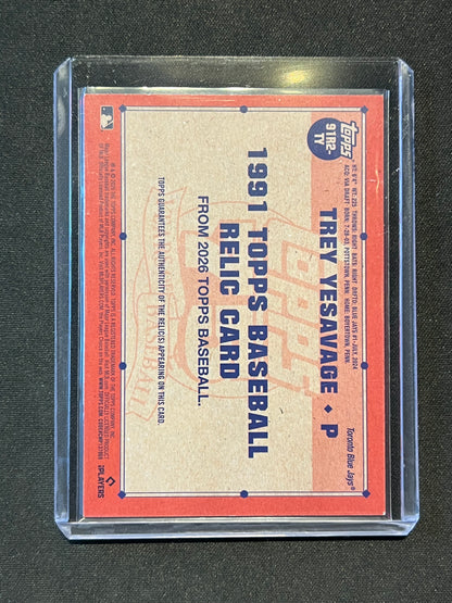 2026 Topps Series 2 Trey Yesavage 1991 Relic Blue  050/150 #91R2-TY RC