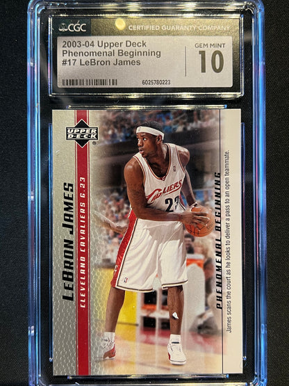 2003 Upper Deck Phenomenal Beginning  #17 Lebron James Rookie CGC 10