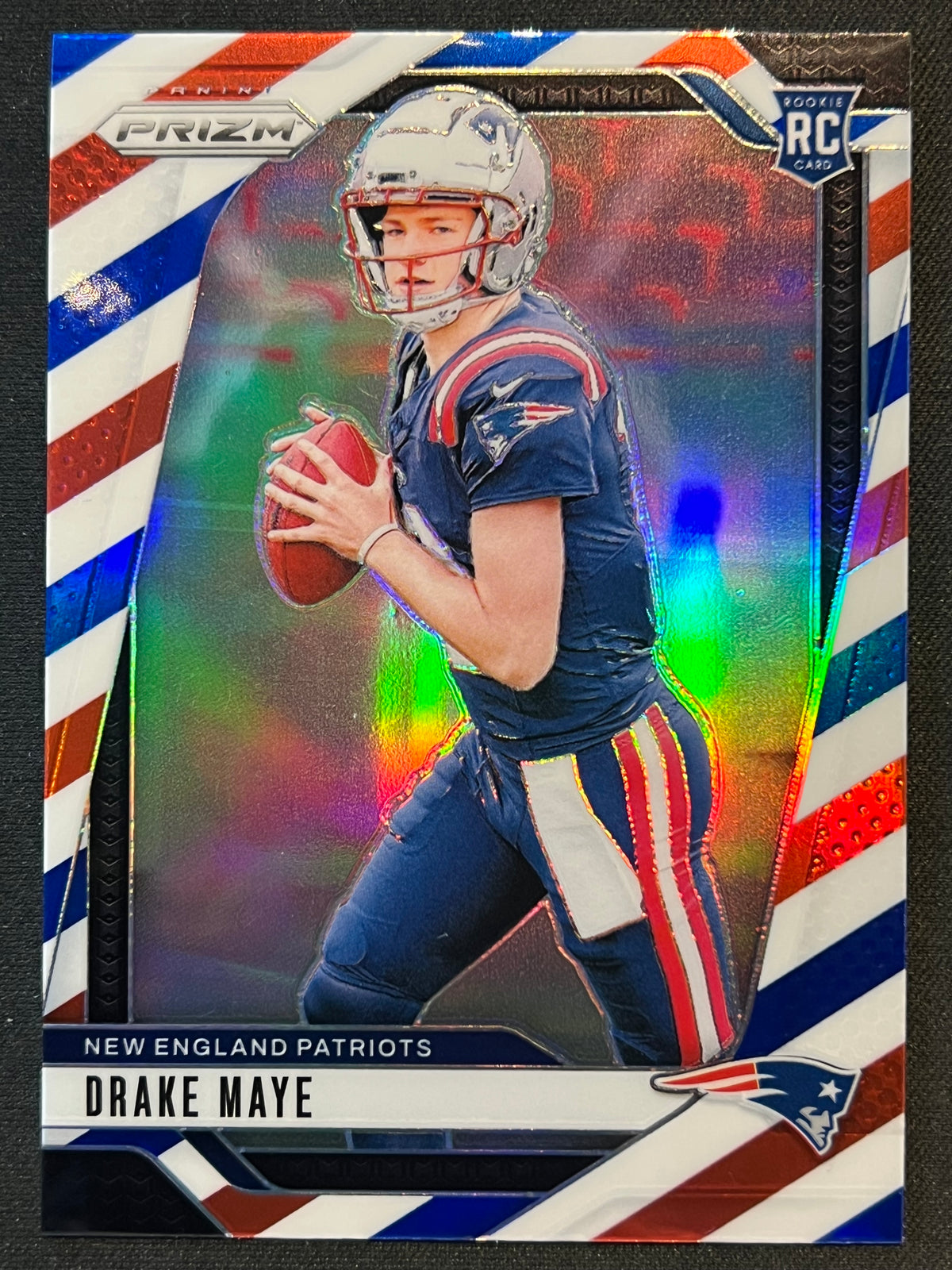 2024 Panini Prizm - Rookies Drake Maye #329 Red White & Blue Prizm (RC)