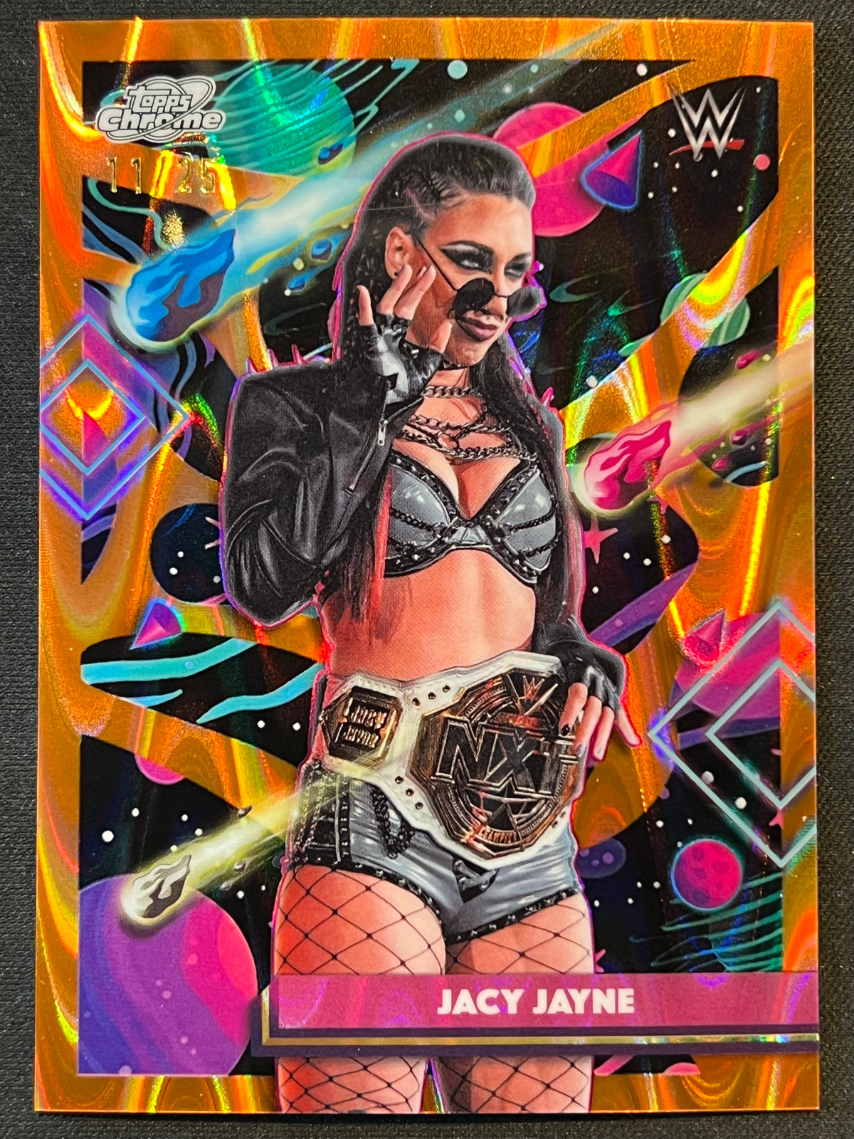 2026 Topps Cosmic Chrome WWE Jacy Jayne Orange Refractor 11/25 #19