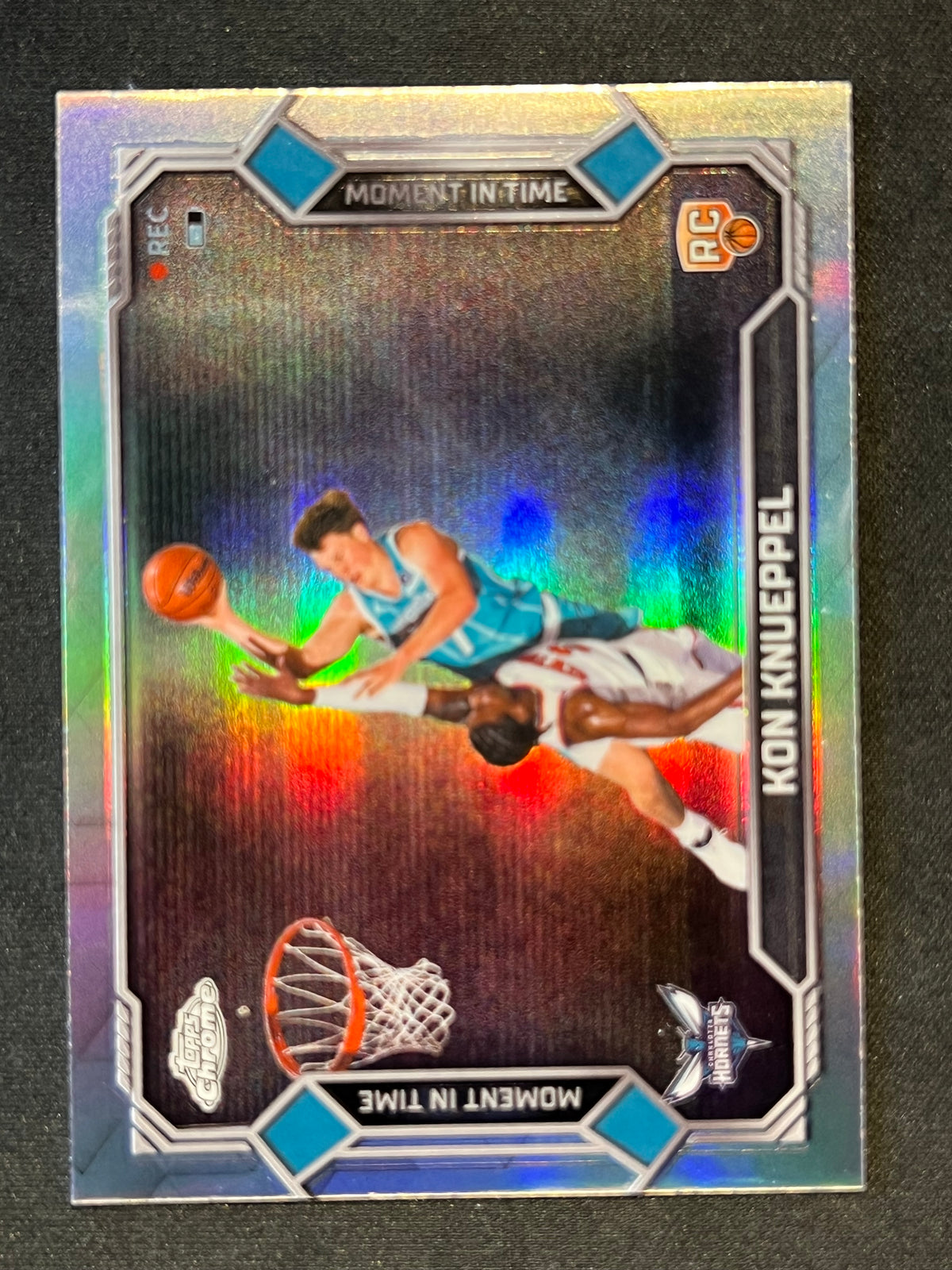 2025-26 Topps Chrome Moment in Time Refractor RC Kon Knueppel Hornets #MT-19