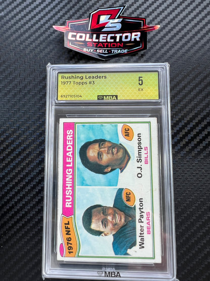 Topps 1977 Rushing Leader OJ Simpson & Walter Payton #3 MBA 5
