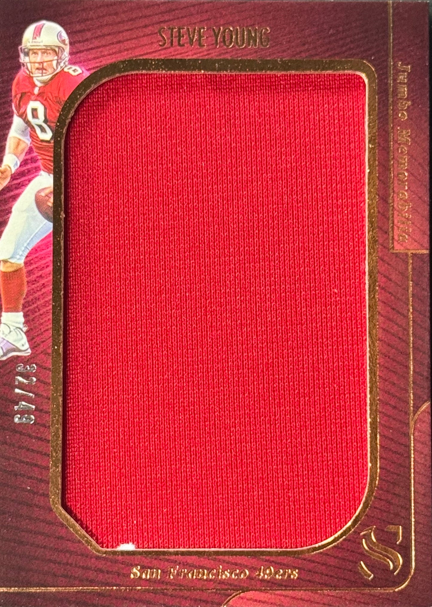 2025 Panini Silhouette Steve Young Jumbo Memorabilia /49 #JM-SYG