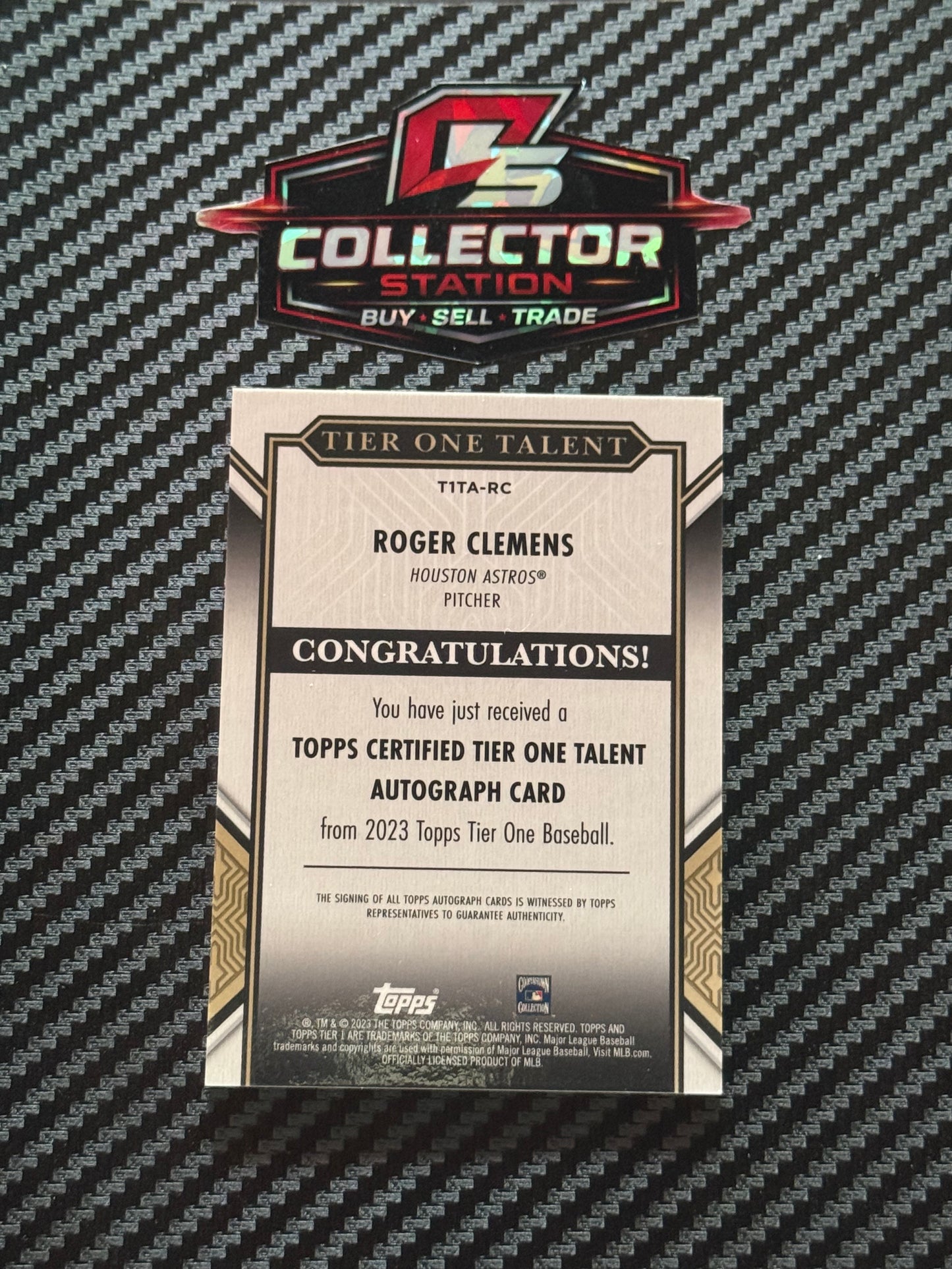 2023 Topps Tier One Roger Clemens Certified Tier One Talent Auto /50 #TITA-RC