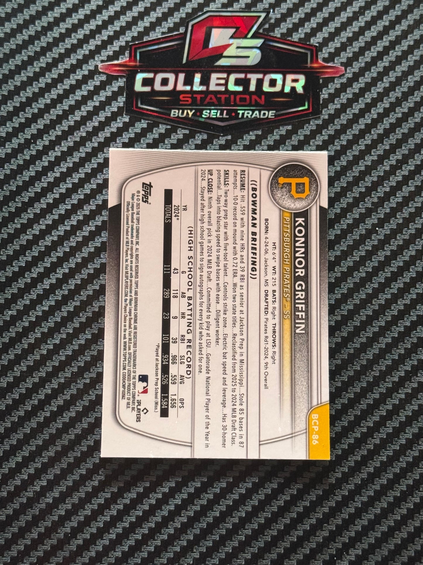 2025 Bowman Chrome Konnor Griffin Mega Mojo Refractor #BCP-86