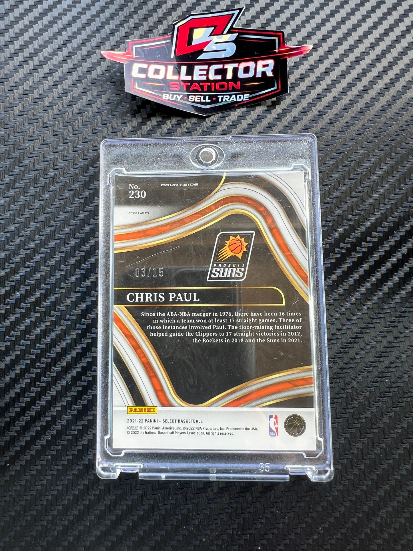 Panini 2021-22’ Select Courtside Neon Orange Pulsar /15 #230