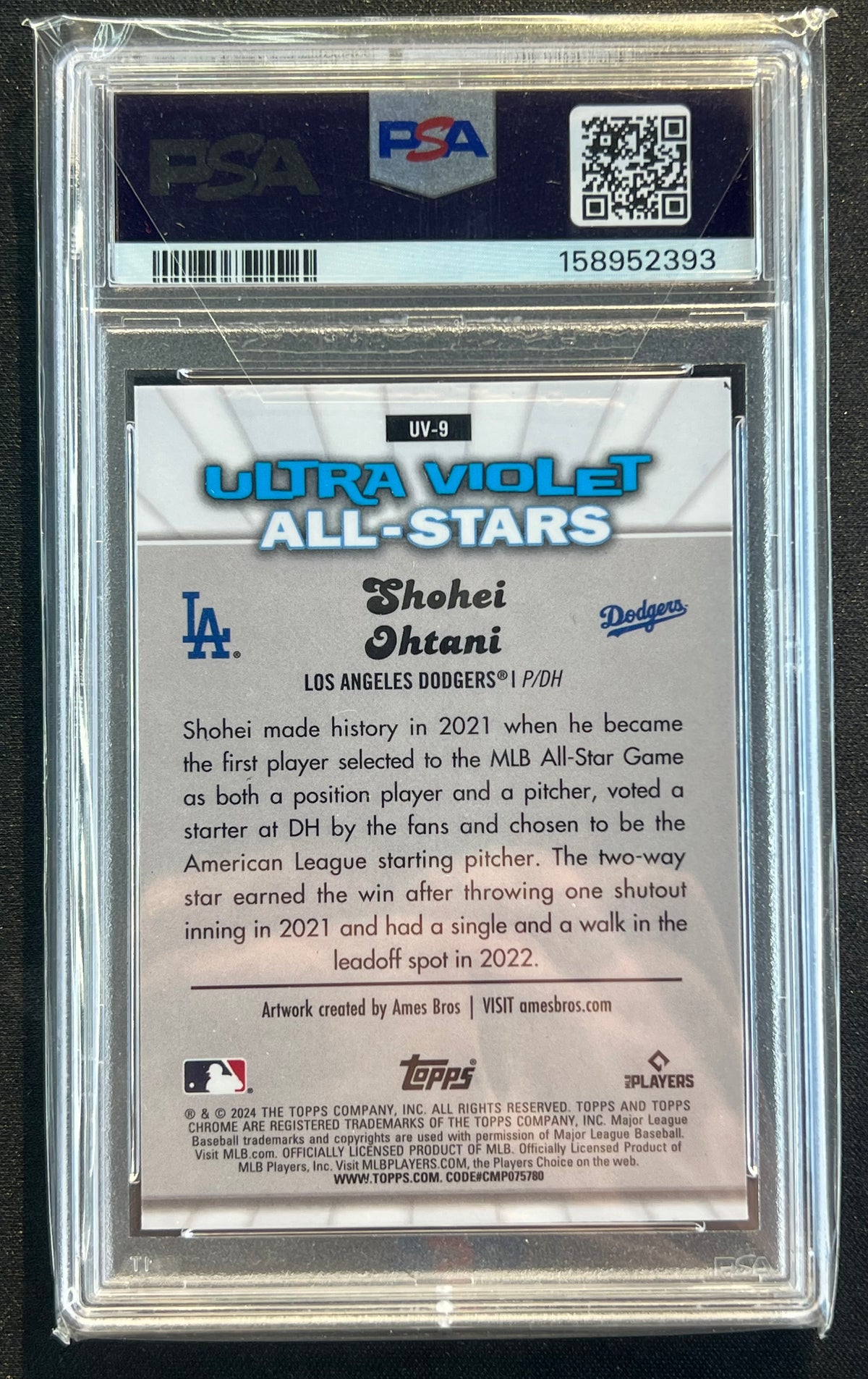 2024 Topps Chrome #UV9 Shohei Ohtani Ultraviolet All-Stars PSA 10