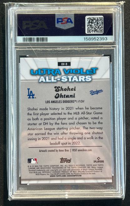 2024 Topps Chrome #UV9 Shohei Ohtani Ultraviolet All-Stars PSA 10