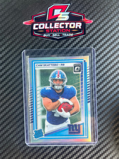 2025 Panini Donruss Optic - #228 Rated Rookie Holo Prizm Cam Skattebo (RC)