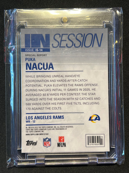 2025 Topps Signature Class Chrome Puka Nacua In Session Orange 37/50 #IS-14 Rams