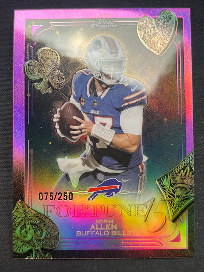2025 Topps Chrome #F15-7 Josh Allen Fortune 15 Pink Refractor #/250