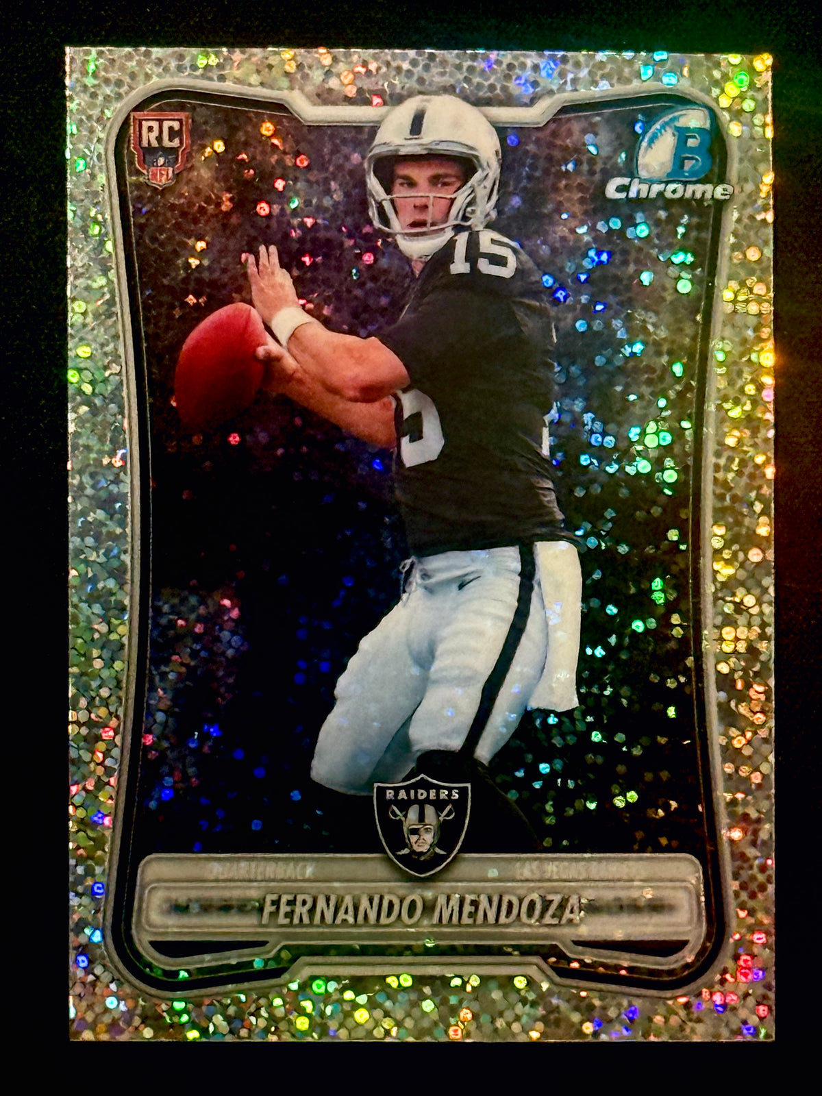 2026 Bowman Football Fernando Mendoza Speckle Refractor BCV-101