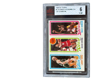 1980-81 Topps Larry Bird Julius Erving Magic Johnson RC #34 #139 #174 BVG 6