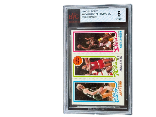 1980-81 Topps Larry Bird Julius Erving Magic Johnson RC #34 #139 #174 BVG 6