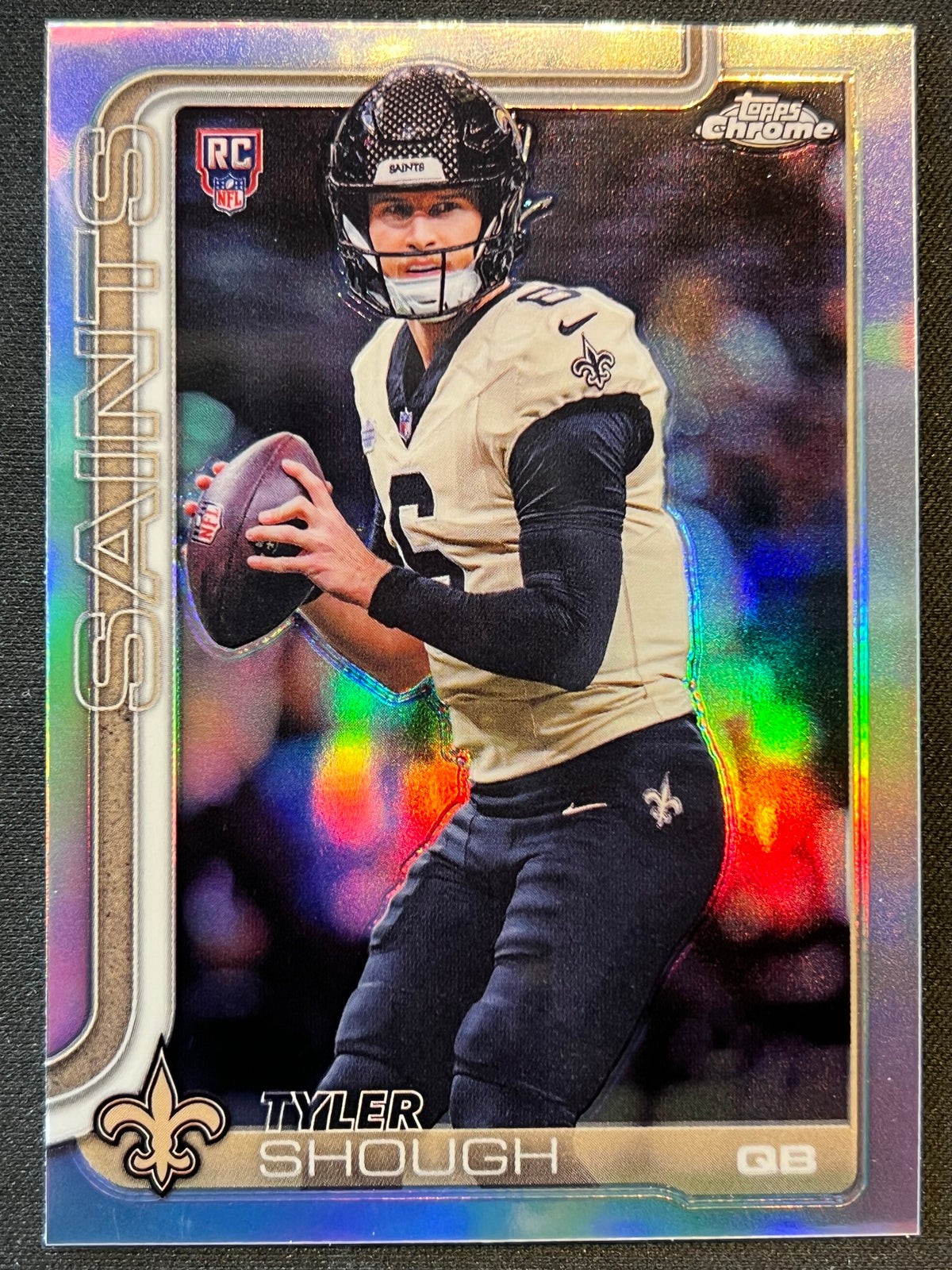2025 Topps Chrome Tyler Shough New Orleans Saints Refractor #398 (RC)