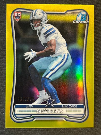 2026 Bowman Chrome Caleb Downs #BCV-195 Yellow Refractor /275 Cowboys