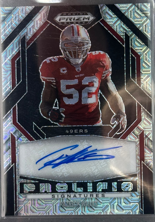 2025 Panini Prizm Black Patrick Willis Prolific Mojo Prizm Auto /25 #PS-PWS