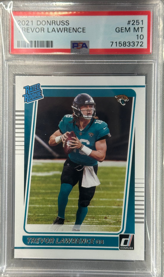 2021 Panini Donruss Trevor Lawrence Rated Rookie #251 RC PSA 10