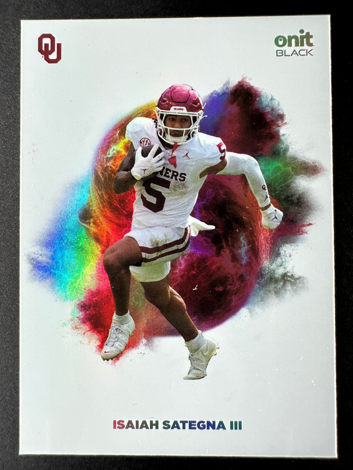 2025 Onit Black Oklahoma Sooners Isaiah Satenga III Color Blast SSP