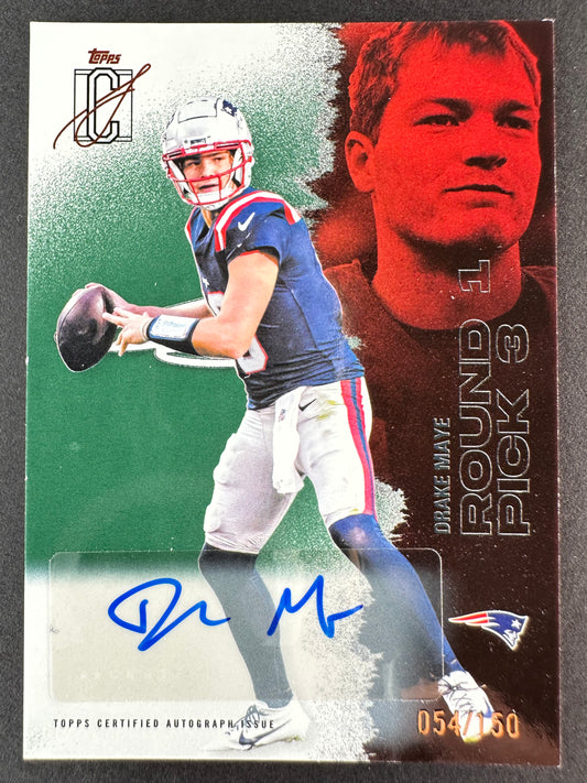 2025-26 Topps Signiture Class Football Drake Maye Green Auto /150