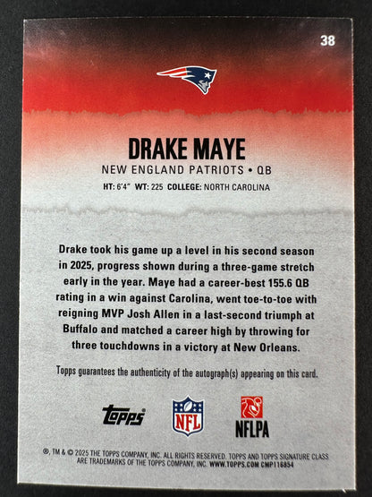 2025-26 Topps Signiture Class Football Drake Maye Green Auto /150