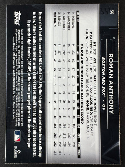 2026 Topps Chrome Black Baseball Roman Anthony