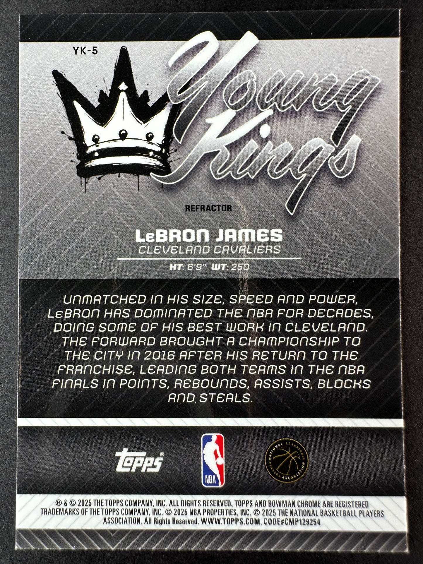 2025-26 Bowmen Basketball LeBron James Young Kings Refractor