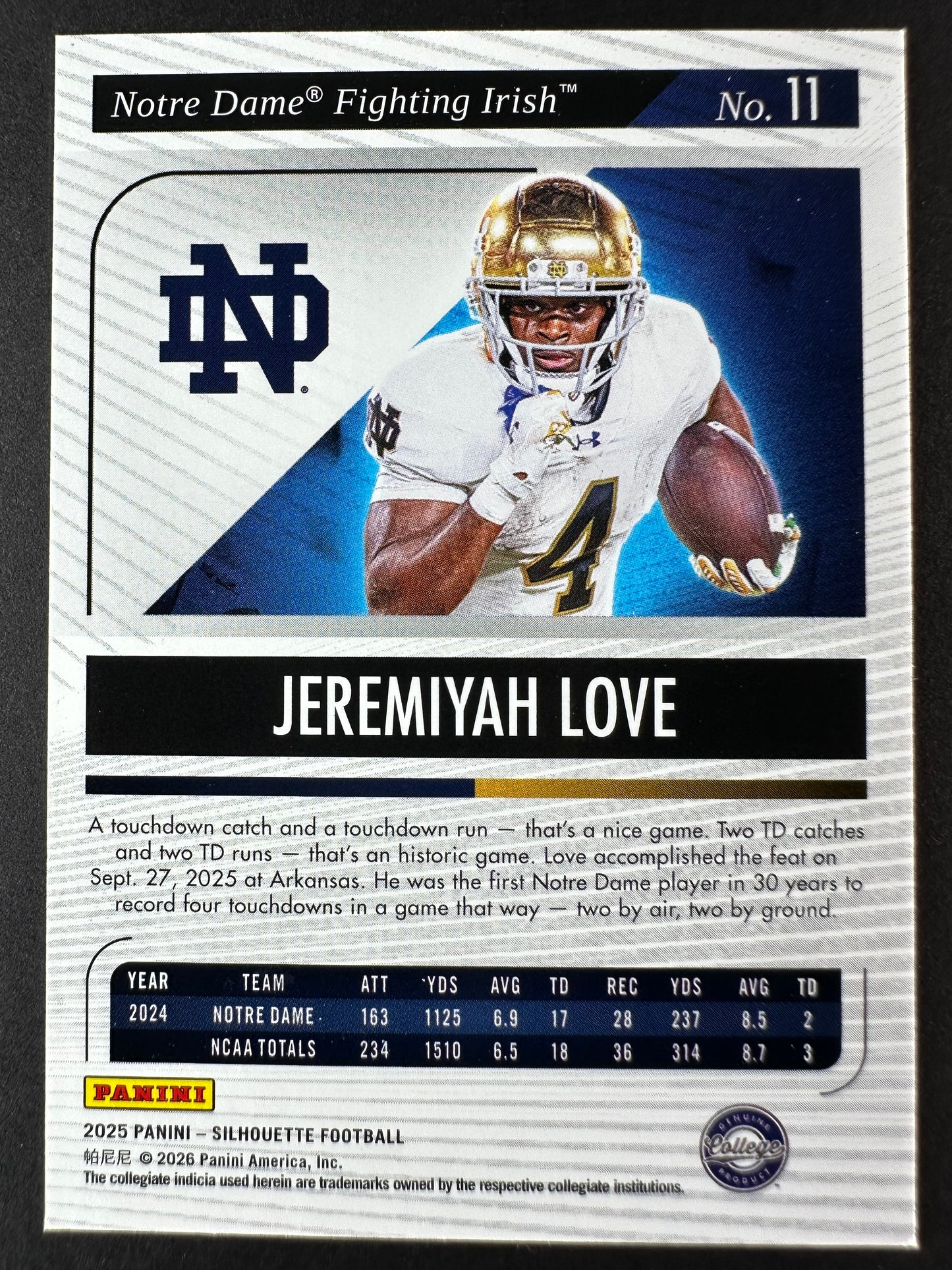 2025 Silhouette Football Jeremiyah Love /49