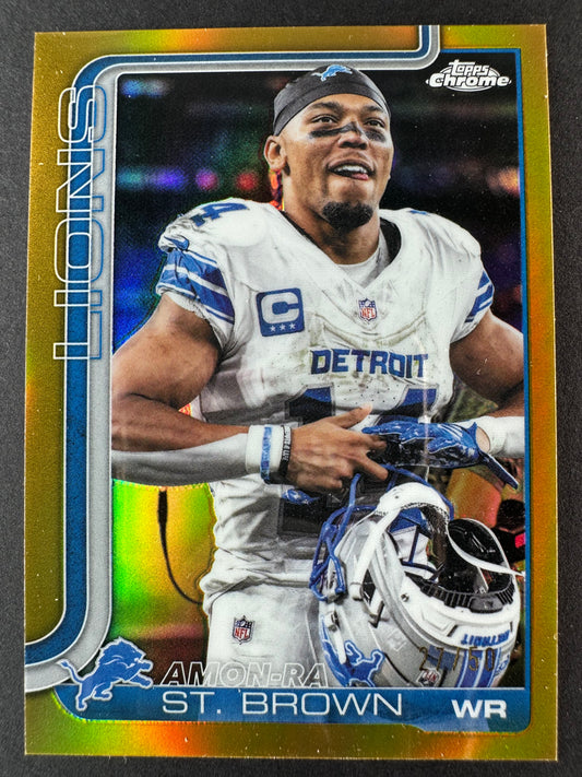 2025 Topps Chrome Football Amon-Ra St. Brown Gold /50