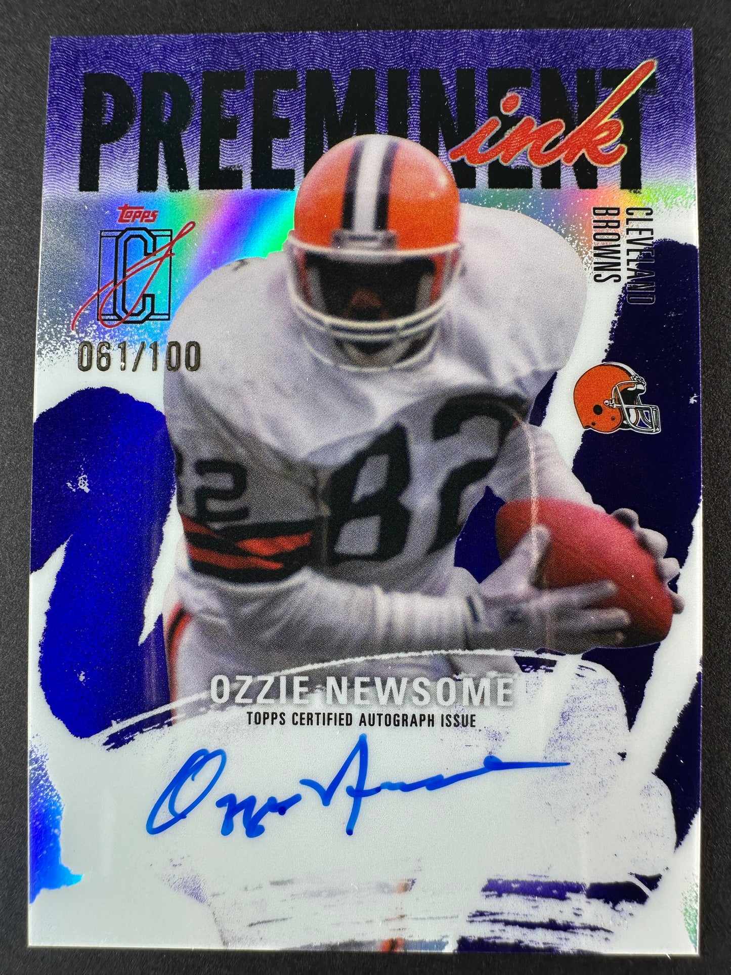 2025-26 Topps Signature Class Football Ozzie Newsome Preeminent Ink Auto Purple /100