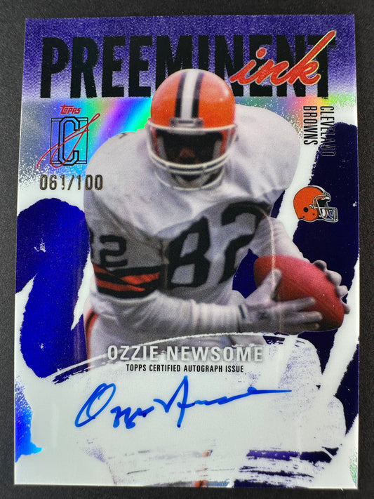2025-26 Topps Signature Class Football Ozzie Newsome Preeminent Ink Auto Purple /100
