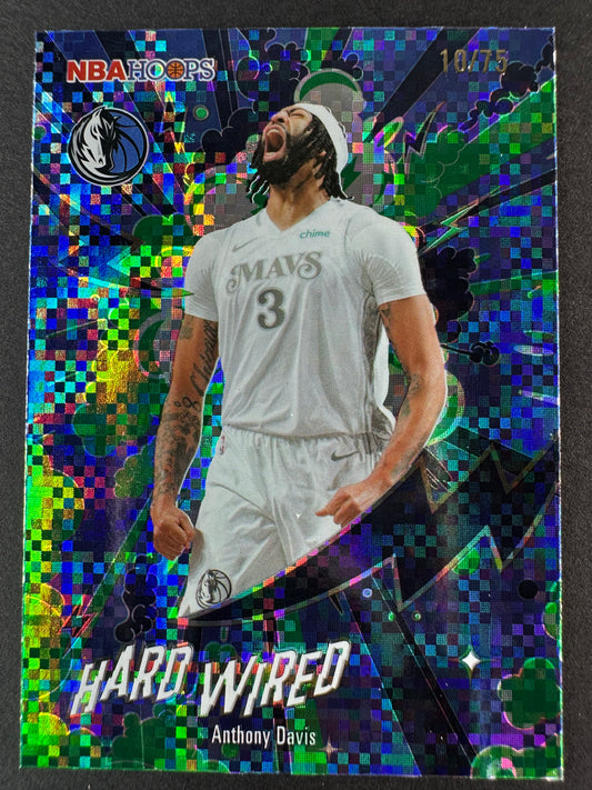2025-26 Topps NBA Hoops Anthony Davis Hard Wired Green Pixel Burst /75