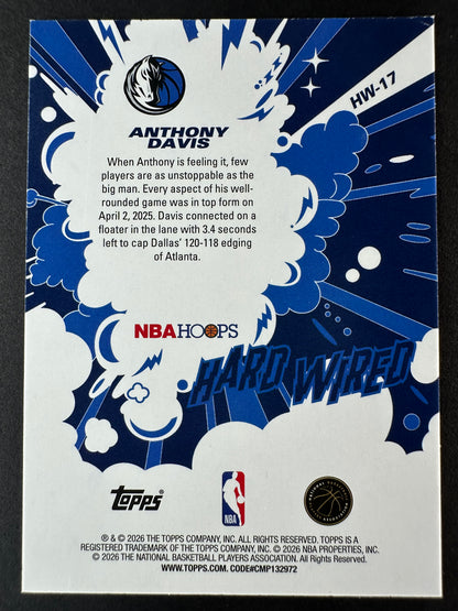 2025-26 Topps NBA Hoops Anthony Davis Hard Wired Green Pixel Burst /75