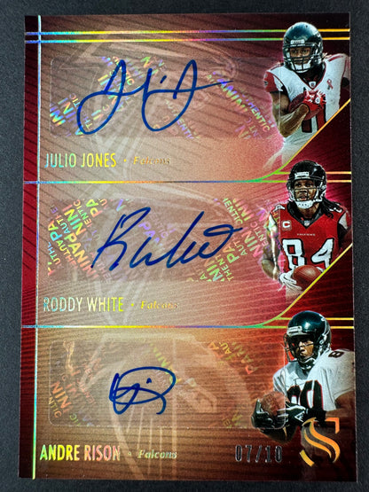 2025 Silhouette Julio Jones Roddy White Andre Rison Tripple Auto /10