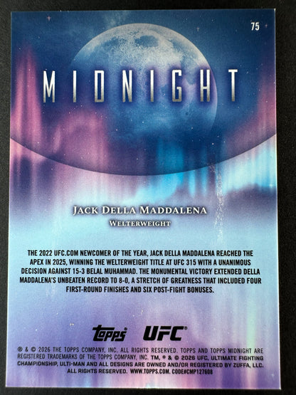 2026 Topps Midnight UFC Jack Della Maddalena Pandora /25